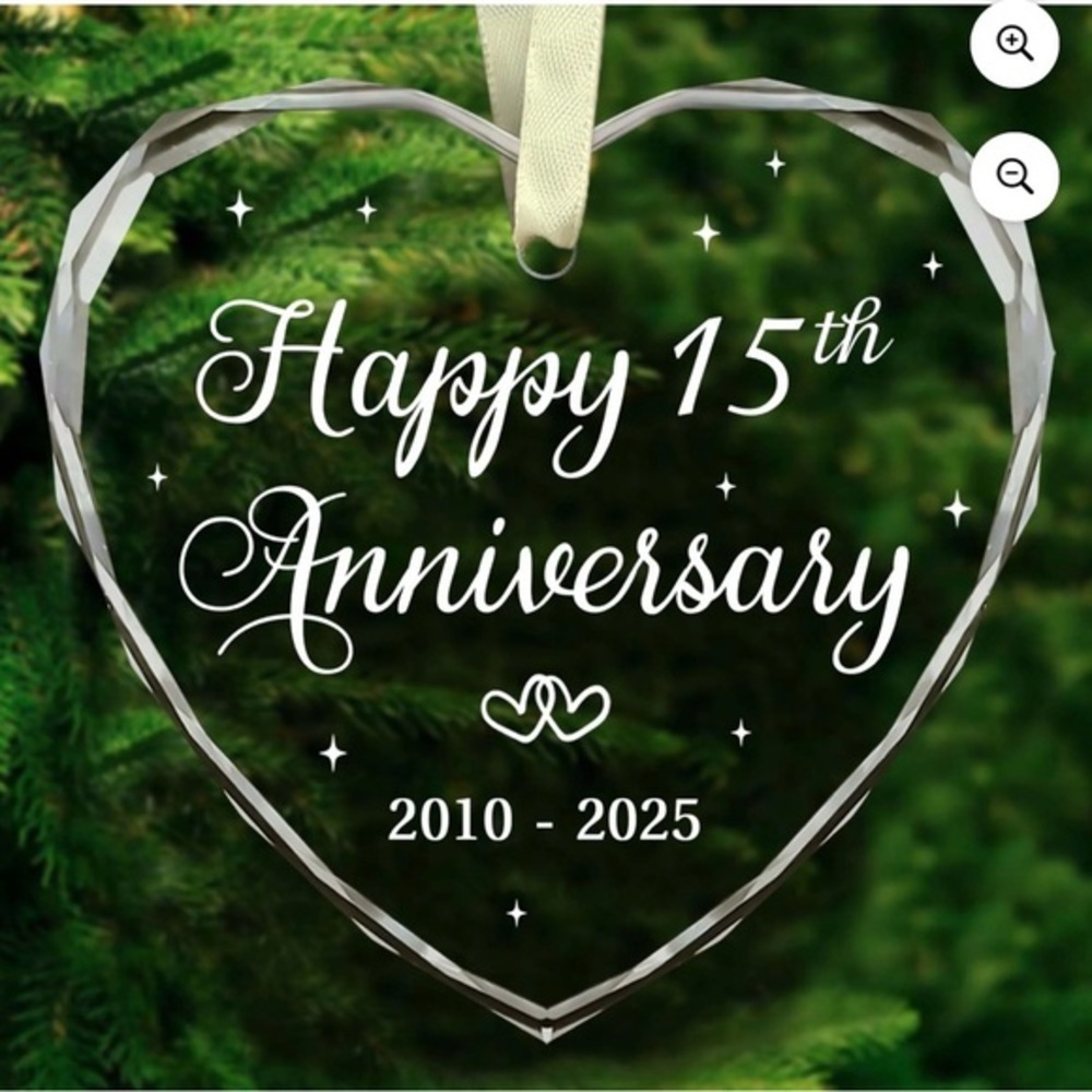 Happy 15th Anniversary Ornament 2025 - Christmas Ornament for 2010 - 2025